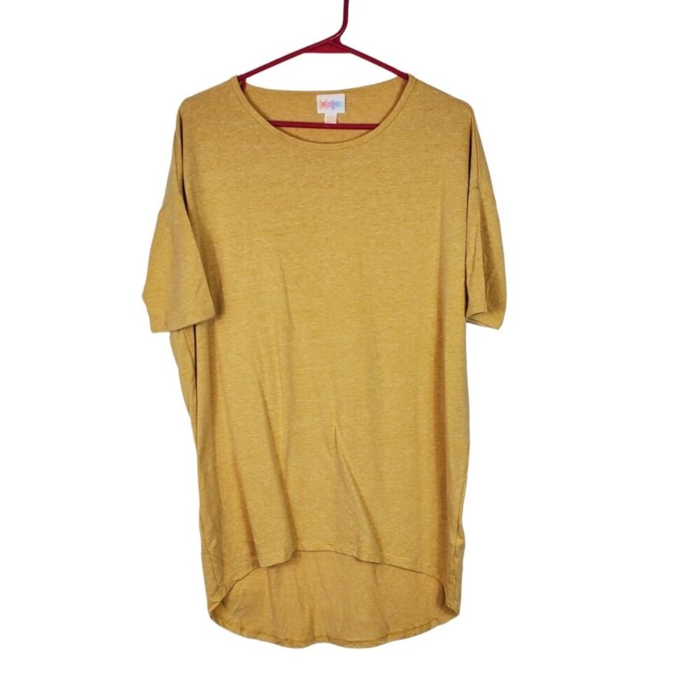 LuLaRoe Irma Pullover Tunic Top Short Sleeve Yellow Solid Women's Size XXS New